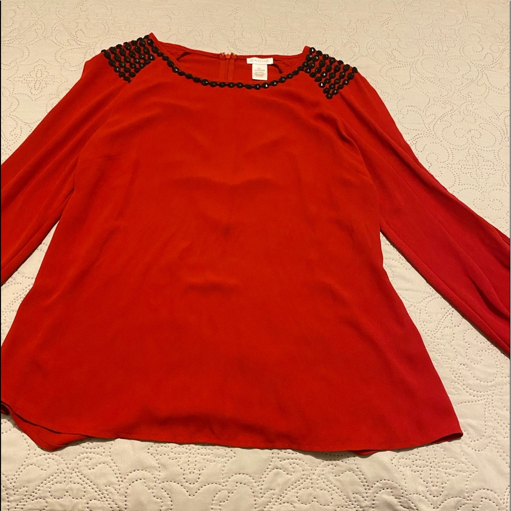 Red long sleeve top